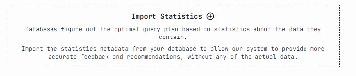 Import Statistics Button